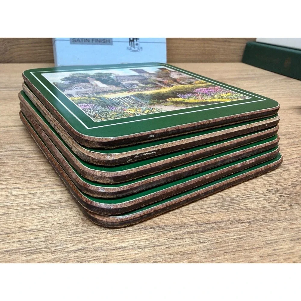 Royal Table Cottage Garden & Classic Fruit Coaster Sets Satin Finish Cork Back